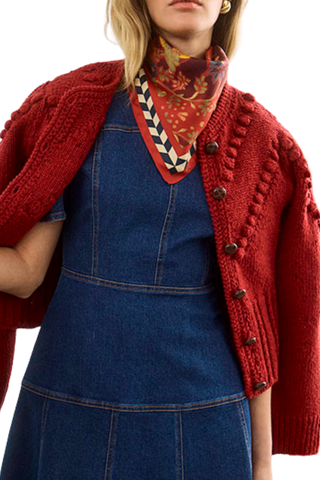 TS Hunter Bell Scarf, Birds of a Feather Maroon