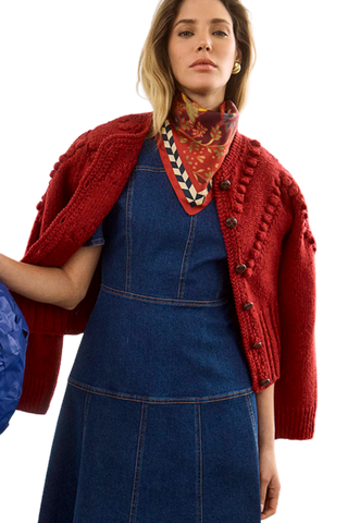 TS Hunter Bell Bobble Sweater, Maroon