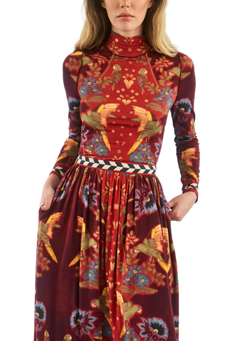 TS Hunter Bell Connor Top, Birds of a Feather Maroon