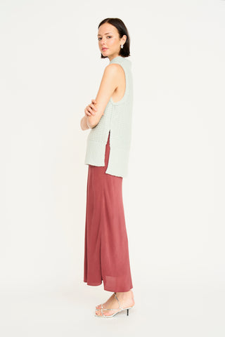 Mirth Santander Silk Skirt, Dark Cerise