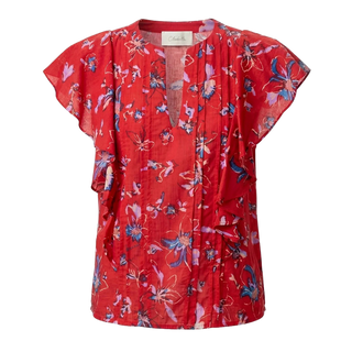 Cleobella Sheenie Blouse, Fiore Rosso Print
