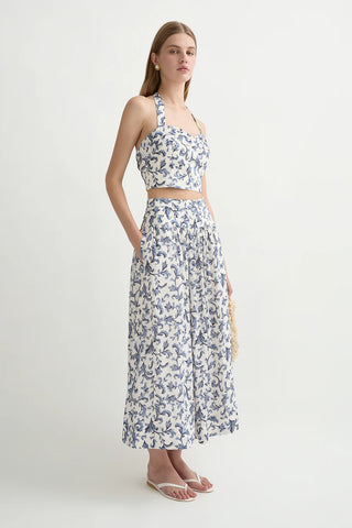 Posse Rue Halter Top, Blue Baroque