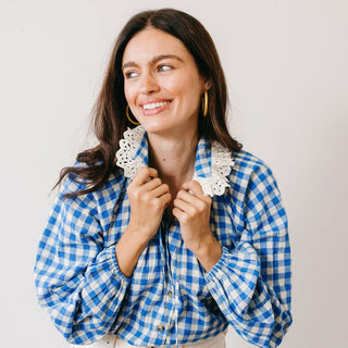 Sunshine Tienda Willa Top, Blue Bay Gingham