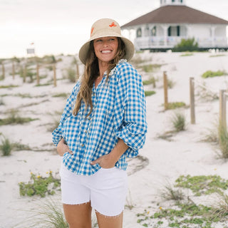 Sunshine Tienda Willa Top, Blue Bay Gingham