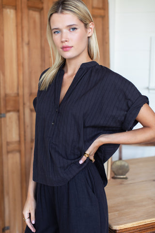 Love Tomas Artist Button Down Top, Midnight