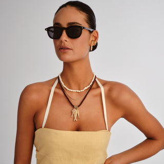 Le Specs Heart Throb Sunglasses, Black Polarized