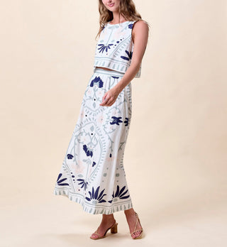 Cleobella Venetia Top, Liliana Blue Surf Print